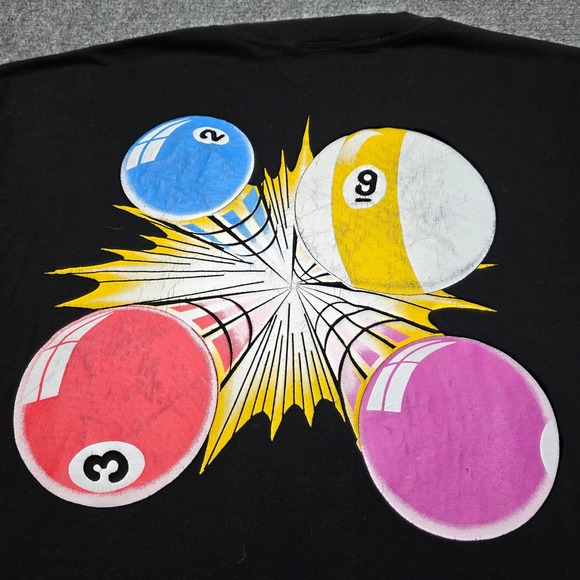 Vtg 1994 Wile E Coyote 8 Ball Pool Billiards Shirt Warner Bros Novel Teez XL - Picture 8 of 8